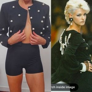 Vogue 80s runway Wasteland LA pearl drop boxy crop blazer 4